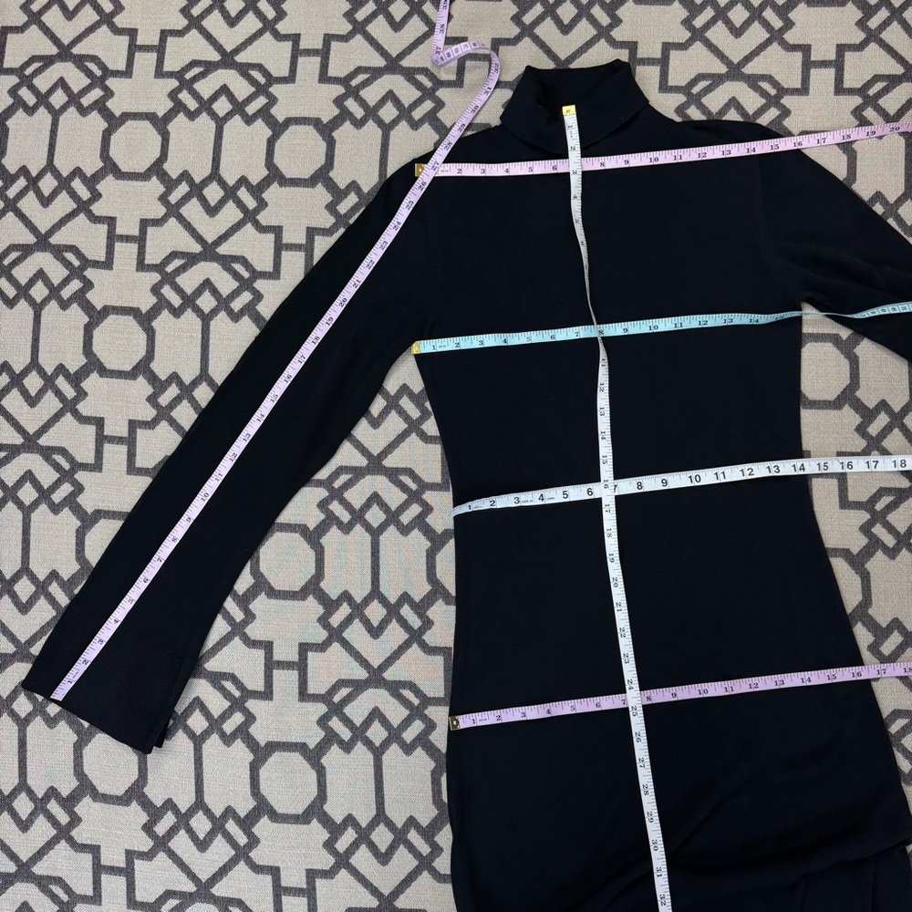 Toteme Cashmere Blend Slit Sleeve Turtleneck Knitted Maxi Dress Black Sz S - Picture 12 of 17